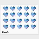 Blauw Kristallen Hart Galaxy Sticker | Fonkelende (Vel)