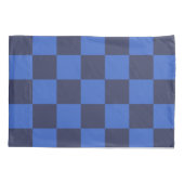 Blauw Kroatisch Geometrisch Gecontroleerd Patroon Kussensloop (Achterkant)