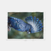 Blauw Kroon Exotische Vogel Dekbed Fleece Deken (Voorkant (Horizontaal))