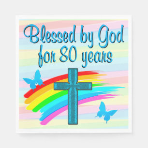 BLAUW KRUIS 80E VERJAARDAG FEEST SERVETTEN