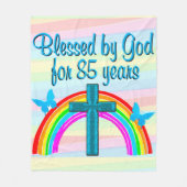 BLAUW KRUIS 85E VERJAARDAGSDEKEN FLEECE DEKEN (Voorkant)