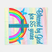 BLAUW KRUIS 85E VERJAARDAGSDEKEN FLEECE DEKEN (Voorkant (Horizontaal))