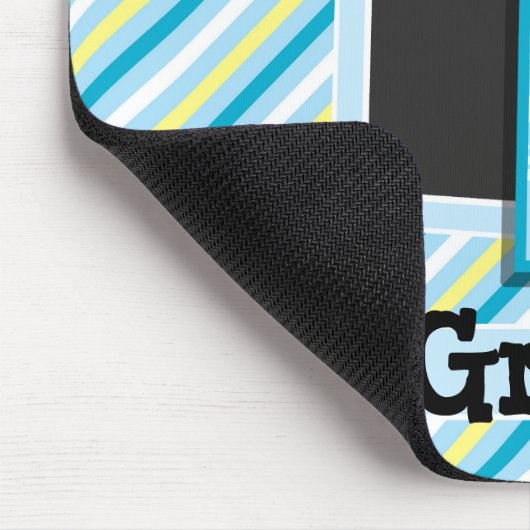 Blauw kruis, blauwe & gele strepen muismat (Hoek)