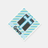 Blauw kruis, blauwe & gele strepen servetten (Hoek)