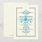 Blauw Kruis Eerste Communie doopbevestiging Kaart (Voorkant / Achterkant)