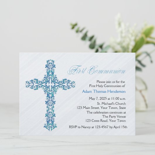  Blauw Kruis, Eerste Communie Kaart (Staand voorkant)