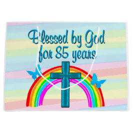 BLAUW KRUIS EN VLINDER 85E VERJAARDAG CADEAUZAKKEN GROOT CADEAUZAKJE