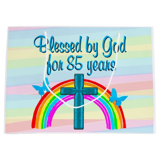 BLAUW KRUIS EN VLINDER 85E VERJAARDAG CADEAUZAKKEN GROOT CADEAUZAKJE (Voorkant)