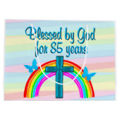 BLAUW KRUIS EN VLINDER 85E VERJAARDAG CADEAUZAKKEN GROOT CADEAUZAKJE (Achterkant)