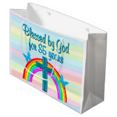 BLAUW KRUIS EN VLINDER 85E VERJAARDAG CADEAUZAKKEN GROOT CADEAUZAKJE (Voorkant Gekanteld)