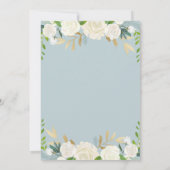 Blauw kruis en witte bloemen | Foto Jongen Baptism Kaart (Achterkant)