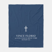 Blauw kruis fleece deken (Voorkant)