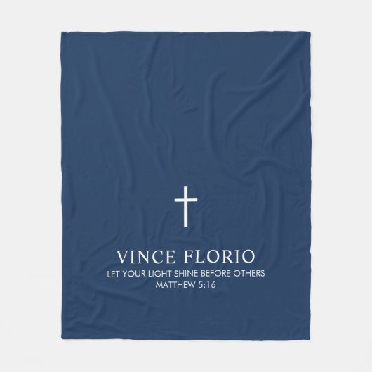 Blauw kruis fleece deken (Voorkant)