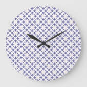 Blauw Kruis Hanger Patroon Grote Klok (Voorkant)