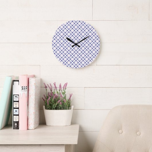 Blauw Kruis Hanger Patroon Grote Klok (Leeskamer)
