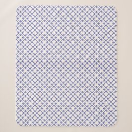 Blauw Kruis Hanger Patroon Sherpa Deken