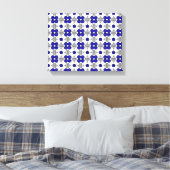 Blauw Kruis Motief Canvas Afdruk (Insitu (Slaapkamer))