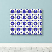Blauw Kruis Motief Canvas Afdruk (Insitu (Houten vloer))