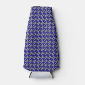 Blauw Kruis Motief Flesjeskoeler (Voorkant)