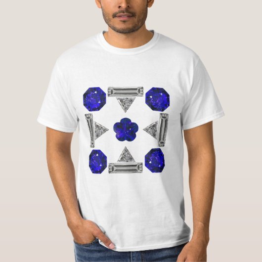 Blauw Kruis Motief T-shirt (Voorkant)