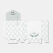 Blauw kruis op Quatrefoil Party Favor Box Bedankdoosjes (Uitgevouwen)