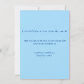 Blauw kruis Spaanse Uitnodiging de Bautizo (Achterkant)