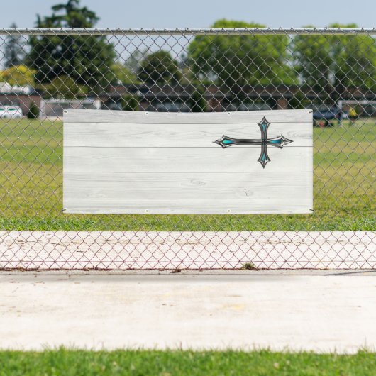 blauw kruisblanco kerk spandoek (Insitu)