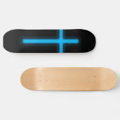 Blauw kruisskateboard persoonlijk skateboard (Horizontaal)