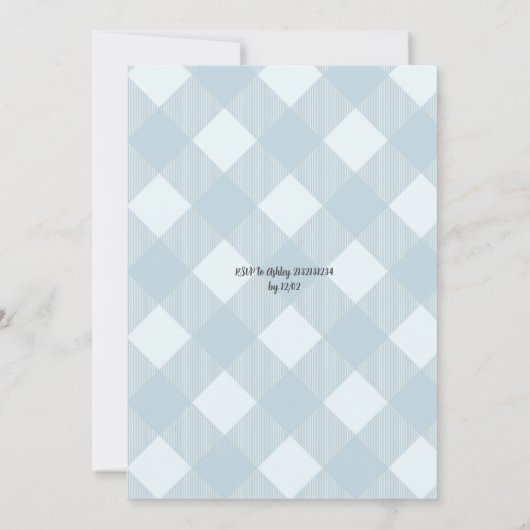 Blauw Kuif Zeeman Jongen Eerste Heilige Communie Kaart (Achterkant)