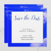 Blauw Kunst Fotografie Professioneel Minimalistisc Save The Date (Voorkant / Achterkant)