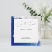 Blauw Kunst Fotografie Professioneel Minimalistisc Save The Date (Staand voorkant)