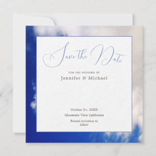 Blauw Kunst Fotografie Professioneel Minimalistisc Save The Date