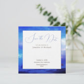 Blauw Kunst Fotografie Professioneel Minimalistisc Save The Date (Staand voorkant)