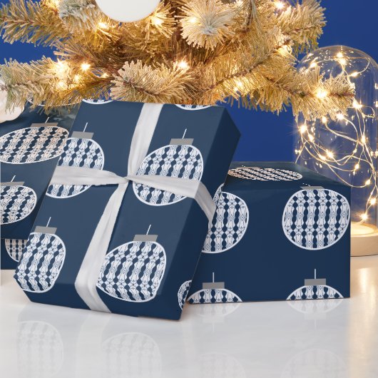 Blauw kunstdeklaag voor Ornament Cadeaupapier (Feestdagen)