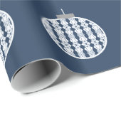 Blauw kunstdeklaag voor Ornament Cadeaupapier (Rol Hoek)