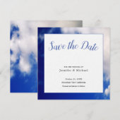 Blauw Kunstfotografie Professioneel Minimalistisch Save The Date (Voorkant / Achterkant)