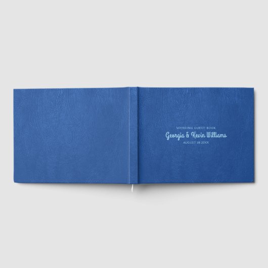 Blauw  kunstleder textuur Gastboek Gastenboek (Volledig)