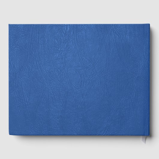 Blauw  kunstleder textuur Gastboek Gastenboek (Achterkant)