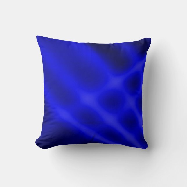 Blauw kunstontwerp voor lichtstralen kussen (Voorkant)