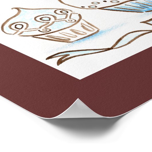 Blauw Kunstposterprint Cupcake Poster (Hoek)