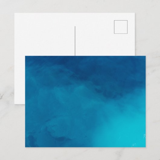 Blauw kunstschilderend kunstblauw tonenbericht briefkaart (Voorkant / Achterkant)