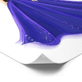 Blauw, kunstwerk, mode illustratie poster (Hoek)