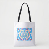 Blauw kunsty Dimensional Design Tote Bag (Voorkant)