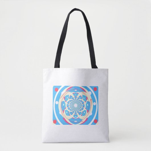 Blauw kunsty Dimensional Design Tote Bag (Voorkant)