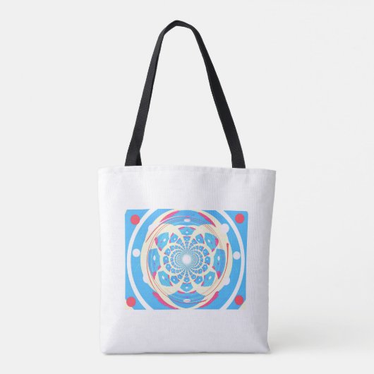 Blauw kunsty Dimensional Design Tote Bag (Achterkant)