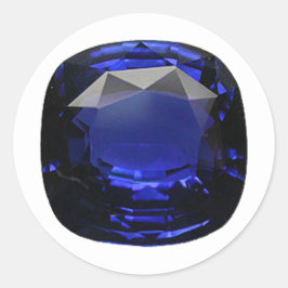 Blauw Kussen-cut saffier Ronde Sticker