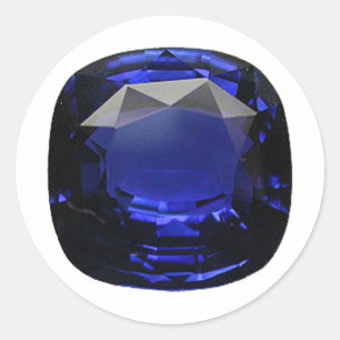 Blauw Kussen-cut saffier Ronde Sticker