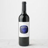 Blauw Kussen-cut saffier Wijn Etiket (Voorkant)