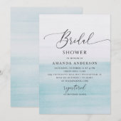 Blauw Kust Bruidsfeest | Waterverf Strand Kaart (Voorkant / Achterkant)