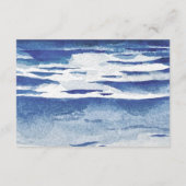 Blauw Kust Bruiloft Bridal Shower Save The Date Informatiekaartje (Achterkant)